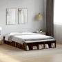 Smoked oak engineered wood bed frame 135x190cm by vidaXL, Beds and slatted bases - Ref: Foro24-3280591, Price: 133,11 €, Disc...