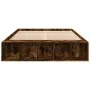 Smoked oak engineered wood bed frame 135x190cm by vidaXL, Beds and slatted bases - Ref: Foro24-3280591, Price: 133,11 €, Disc...
