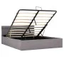 Hydraulic canape bed with LED storage taupe fabric 140x200 cm by vidaXL, Beds and slatted bases - Ref: Foro24-285627, Price: ...