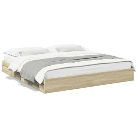 Sonoma oak engineered wood bed with drawers 180x200 cm by vidaXL, Beds and slatted bases - Ref: Foro24-3280638, Price: 164,37...