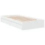 White engineered wood bed with drawers 90x200 cm by vidaXL, Beds and slatted bases - Ref: Foro24-3280678, Price: 154,57 €, Di...