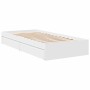 White engineered wood bed with drawers 90x200 cm by vidaXL, Beds and slatted bases - Ref: Foro24-3280678, Price: 167,65 €, Di...