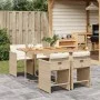 5-piece garden dining set with beige synthetic rattan cushions by vidaXL, Garden sets - Ref: Foro24-3277851, Price: 360,94 €,...