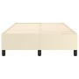 Estructura de cama sin colchón cuero sintético crema 120x200 cm