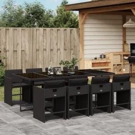 9-piece garden dining set and black synthetic rattan cushions by vidaXL, Garden sets - Ref: Foro24-3277866, Price: 633,47 €, ...