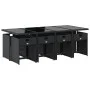 Set de comedor de jardín 9 pzas y cojines ratán sintético negro de vidaXL, Conjuntos de jardín - Ref: Foro24-3277866, Precio:...