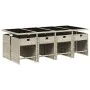 Garten-Essgruppe 9-teilig mit hellgrauen synthetischen Rattankissen von vidaXL, Gartensets - Ref: Foro24-3277870, Preis: 565,...