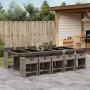 Garden dining set 11 pieces and gray synthetic rattan cushions by vidaXL, Garden sets - Ref: Foro24-3277879, Price: 739,18 €,...