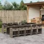 Garden dining set 11 pieces and gray synthetic rattan cushions by vidaXL, Garden sets - Ref: Foro24-3277879, Price: 856,43 €,...
