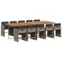 Garten-Essgruppe 11-teilig und graue synthetische Rattankissen von vidaXL, Gartensets - Ref: Foro24-3277885, Preis: 772,65 €,...