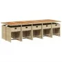Set comedor de jardín 11 pzas con cojines ratán sintético beige de vidaXL, Conjuntos de jardín - Ref: Foro24-3277887, Precio:...
