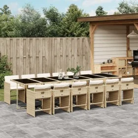 Garten-Essgruppe mit Kissen, 13-teilig, beiges synthetisches Rattan von vidaXL, Gartensets - Ref: Foro24-3277893, Preis: 999,...