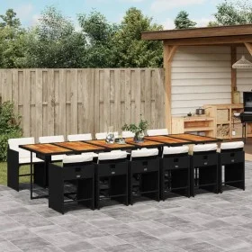 Garden dining set with cushions 13 pieces black synthetic rattan by vidaXL, Garden sets - Ref: Foro24-3277898, Price: 929,74 ...