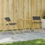 3-Piece Bamboo Folding Bistro Set with Dark Gray Cushions by vidaXL, Garden sets - Ref: Foro24-3208934, Price: 184,49 €, Disc...