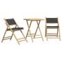 3-teiliges klappbares Bistro-Set aus Bambus mit dunkelgrauen Kissen von vidaXL, Gartensets - Ref: Foro24-3208934, Preis: 172,...
