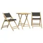 3-teiliges klappbares Bistro-Set aus Bambus mit dunkelgrauen Kissen von vidaXL, Gartensets - Ref: Foro24-3208934, Preis: 186,...