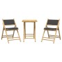 3-teiliges klappbares Bistro-Set aus Bambus mit dunkelgrauen Kissen von vidaXL, Gartensets - Ref: Foro24-3208934, Preis: 172,...