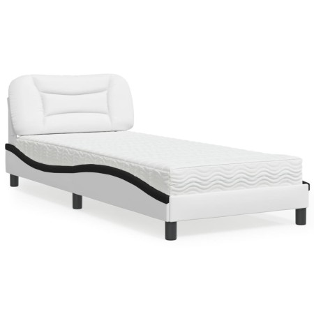 Bett mit schwarz-weißer Kunstledermatratze 90x200 cm von vidaXL, Betten und Lattenroste - Ref: Foro24-3208702, Preis: 295,26 ...