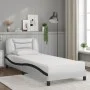 Bed with black and white synthetic leather mattress 90x200 cm by vidaXL, Beds and slatted bases - Ref: Foro24-3208702, Price:...