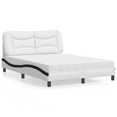 Bett mit weiß-schwarzem Kunstleder-Matratze 120x200 cm von vidaXL, Betten und Lattenroste - Ref: Foro24-3208716, Preis: 389,8...