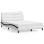 Bett mit weiß-schwarzem Kunstleder-Matratze 120x200 cm von vidaXL, Betten und Lattenroste - Ref: Foro24-3208716, Preis: 384,6...