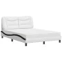 Bett mit weiß-schwarzem Kunstleder-Matratze 120x200 cm von vidaXL, Betten und Lattenroste - Ref: Foro24-3208716, Preis: 384,6...