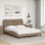 Bett mit Cappuccino-Kunstledermatratze 140x190 cm von vidaXL, Betten und Lattenroste - Ref: Foro24-3208721, Preis: 415,10 €, ...