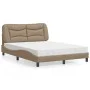 Bed with cappuccino synthetic leather mattress 140x200 cm by vidaXL, Beds and slatted bases - Ref: Foro24-3208728, Price: 449...