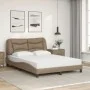 Bed with cappuccino synthetic leather mattress 140x200 cm by vidaXL, Beds and slatted bases - Ref: Foro24-3208728, Price: 449...