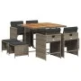 Set comedor jardín 9 pzas y cojines ratán sintético gris de vidaXL, Conjuntos de jardín - Ref: Foro24-3277909, Precio: 406,74...