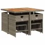 Set comedor jardín 9 pzas y cojines ratán sintético gris de vidaXL, Conjuntos de jardín - Ref: Foro24-3277909, Precio: 406,74...