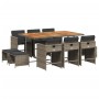 Garten-Essgruppe 11-teilig und graue synthetische Rattankissen von vidaXL, Gartensets - Ref: Foro24-3277921, Preis: 531,94 €,...