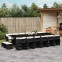 17-teiliges Gartenmöbel-Set mit schwarzen synthetischen Rattankissen von vidaXL, Gartensets - Ref: Foro24-3277949, Preis: 916...