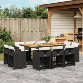 11-piece garden dining set with black synthetic rattan cushions by vidaXL, Garden sets - Ref: Foro24-3277982, Price: 623,46 €...
