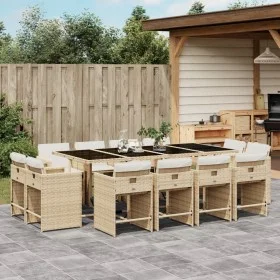 Garden dining set with cushions 13 pieces beige synthetic rattan by vidaXL, Garden sets - Ref: Foro24-3277989, Price: 892,77 ...