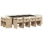 Garden dining set with cushions 13 pieces beige synthetic rattan by vidaXL, Garden sets - Ref: Foro24-3277989, Price: 758,05 ...