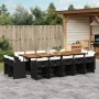 Garten-Essgruppe mit Kissen, 15-teilig, schwarzes synthetisches Rattan von vidaXL, Gartensets - Ref: Foro24-3278006, Preis: 9...