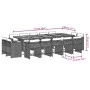 Set comedor de jardín con cojines 15 pzas ratán sintético negro de vidaXL, Conjuntos de jardín - Ref: Foro24-3278006, Precio:...