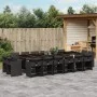 17-teiliges Gartenmöbel-Set mit schwarzen synthetischen Rattankissen von vidaXL, Gartensets - Ref: Foro24-3278010, Preis: 990...