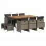 Garten-Essgruppe 11-teilig und graue synthetische Rattankissen von vidaXL, Gartensets - Ref: Foro24-3277741, Preis: 690,89 €,...