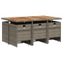 Garten-Essgruppe 11-teilig und graue synthetische Rattankissen von vidaXL, Gartensets - Ref: Foro24-3277741, Preis: 756,83 €,...