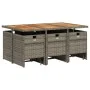 Garten-Essgruppe 11-teilig und graue synthetische Rattankissen von vidaXL, Gartensets - Ref: Foro24-3277741, Preis: 690,89 €,...