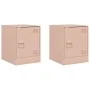 Nachttische 2 Einheiten rosa Stahl 34,5x39x44 cm von vidaXL, Nachttische - Ref: Foro24-841610, Preis: 63,20 €, Rabatt: %