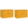 Muebles para TV 2 unidades acero amarillo mostaza 67x39x44 cm de vidaXL, Muebles TV - Ref: Foro24-841638, Precio: 109,26 €, D...