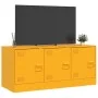 Mueble para TV de acero amarillo mostaza 99x39x44 cm de vidaXL, Muebles TV - Ref: Foro24-841646, Precio: 91,85 €, Descuento: %