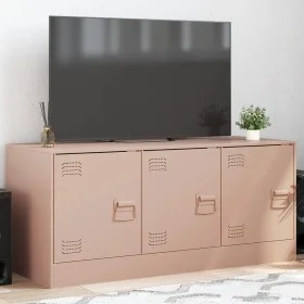 Rosafarbener TV-Schrank aus Stahl, 99 x 39 x 44 cm von vidaXL, TV-Möbel - Ref: Foro24-841644, Preis: 85,96 €, Rabatt: %