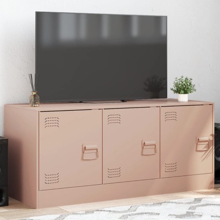 Rosafarbener TV-Schrank aus Stahl, 99 x 39 x 44 cm von vidaXL, TV-Möbel - Ref: Foro24-841644, Preis: 88,02 €, Rabatt: %