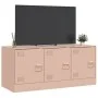 Rosafarbener TV-Schrank aus Stahl, 99 x 39 x 44 cm von vidaXL, TV-Möbel - Ref: Foro24-841644, Preis: 85,96 €, Rabatt: %