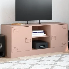 Rosafarbener TV-Schrank aus Stahl, 99 x 39 x 44 cm von vidaXL, TV-Möbel - Ref: Foro24-841686, Preis: 77,51 €, Rabatt: %
