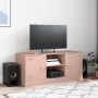 Mueble para TV de acero rosa 99x39x44 cm de vidaXL, Muebles TV - Ref: Foro24-841686, Precio: 79,03 €